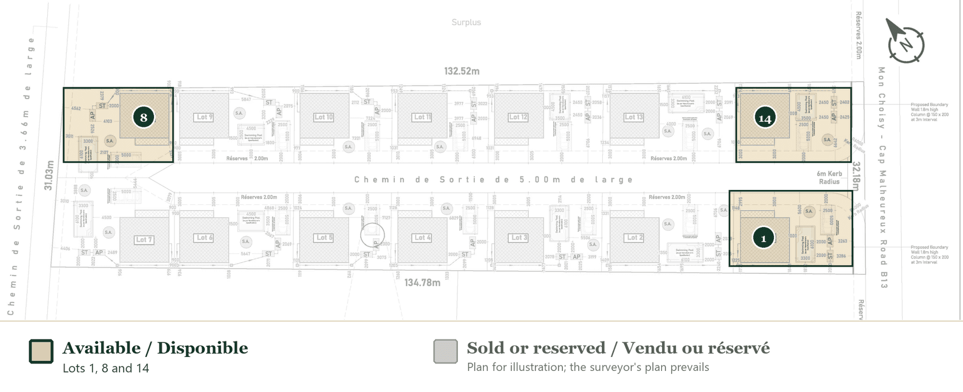Site plan: Résidence des Roses, Calodyne