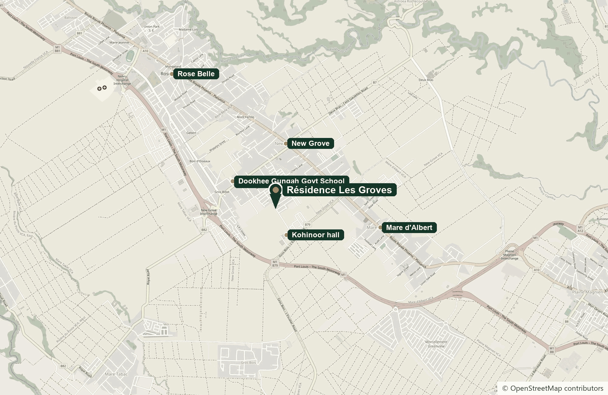 Location map: Résidence Les Groves, New Grove